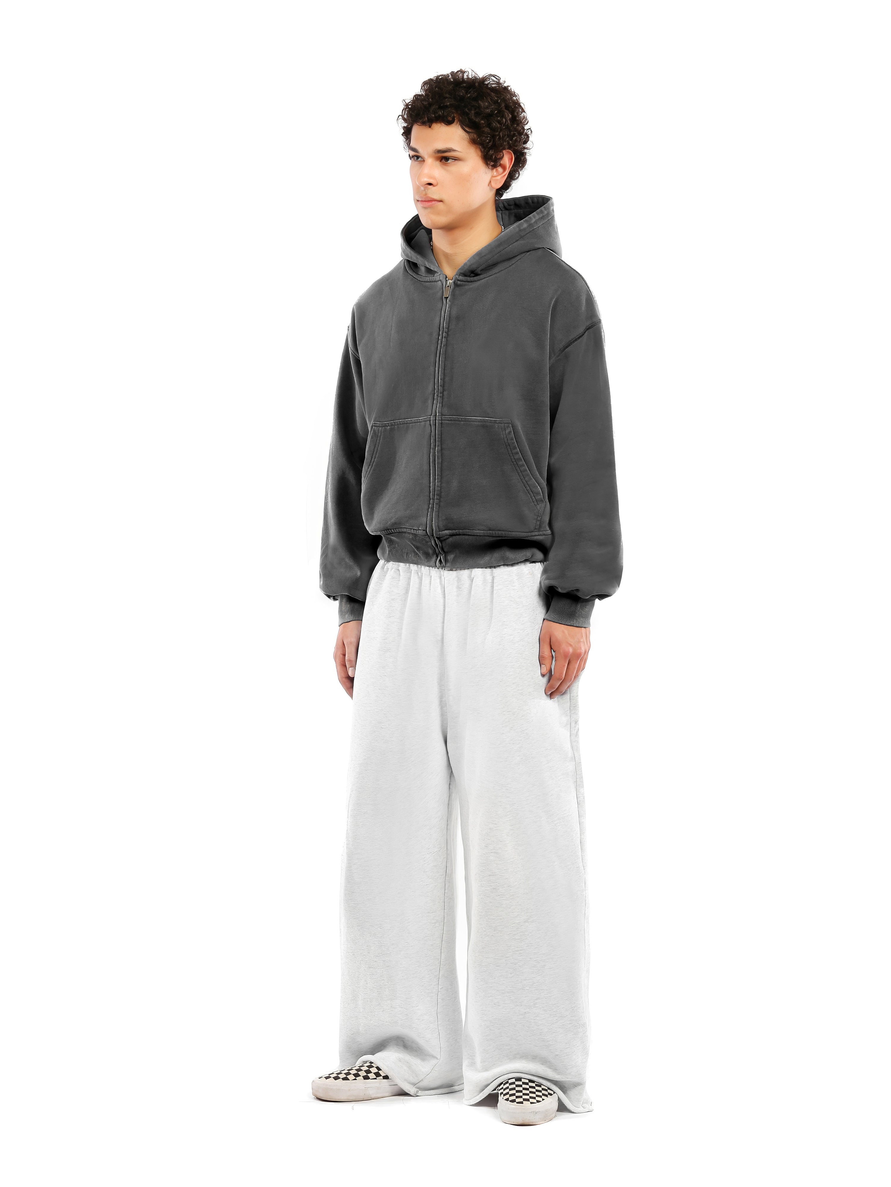 ZIP-UP HOODIE | CHARCOAL