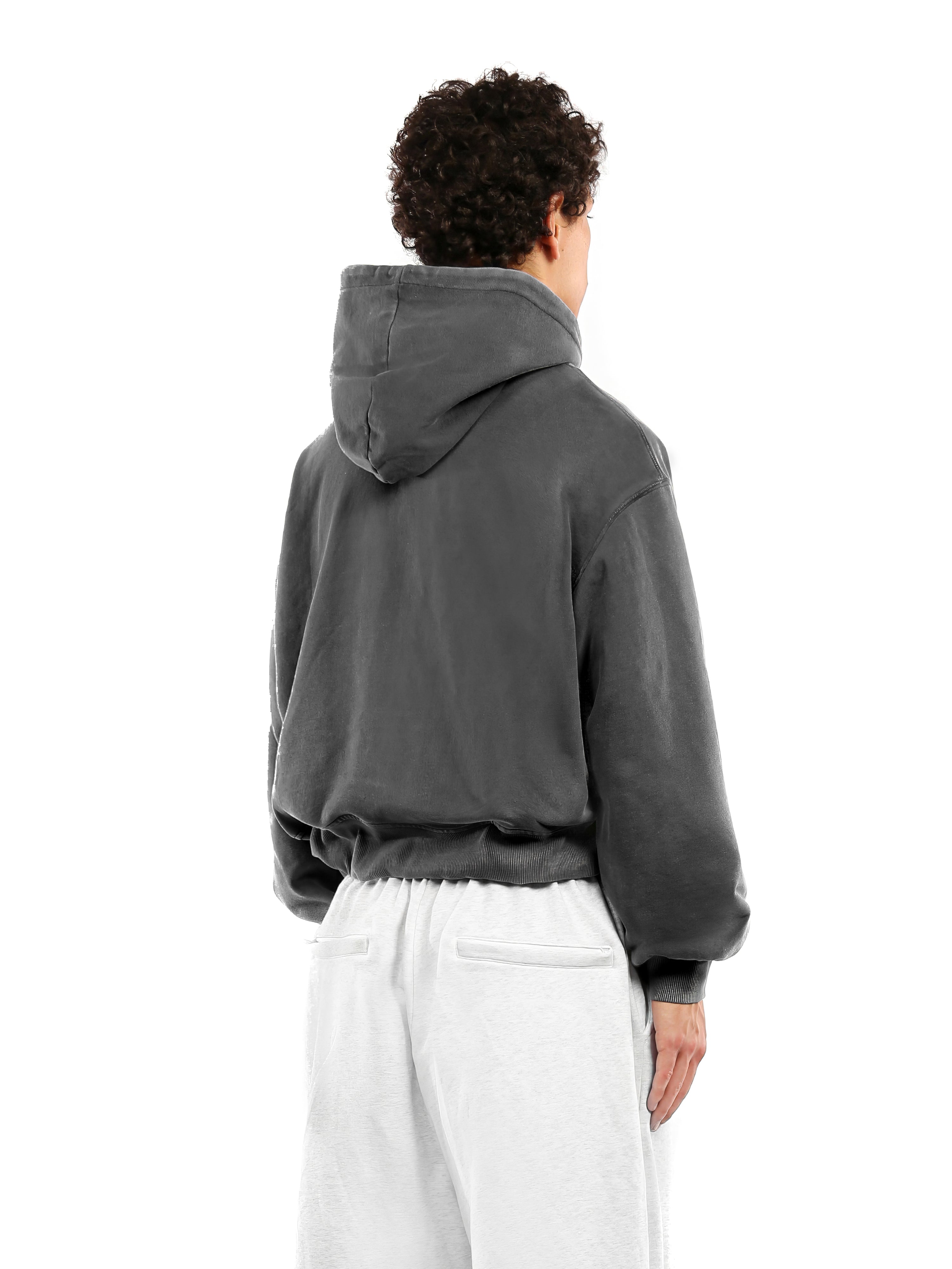 ZIP-UP HOODIE | CHARCOAL