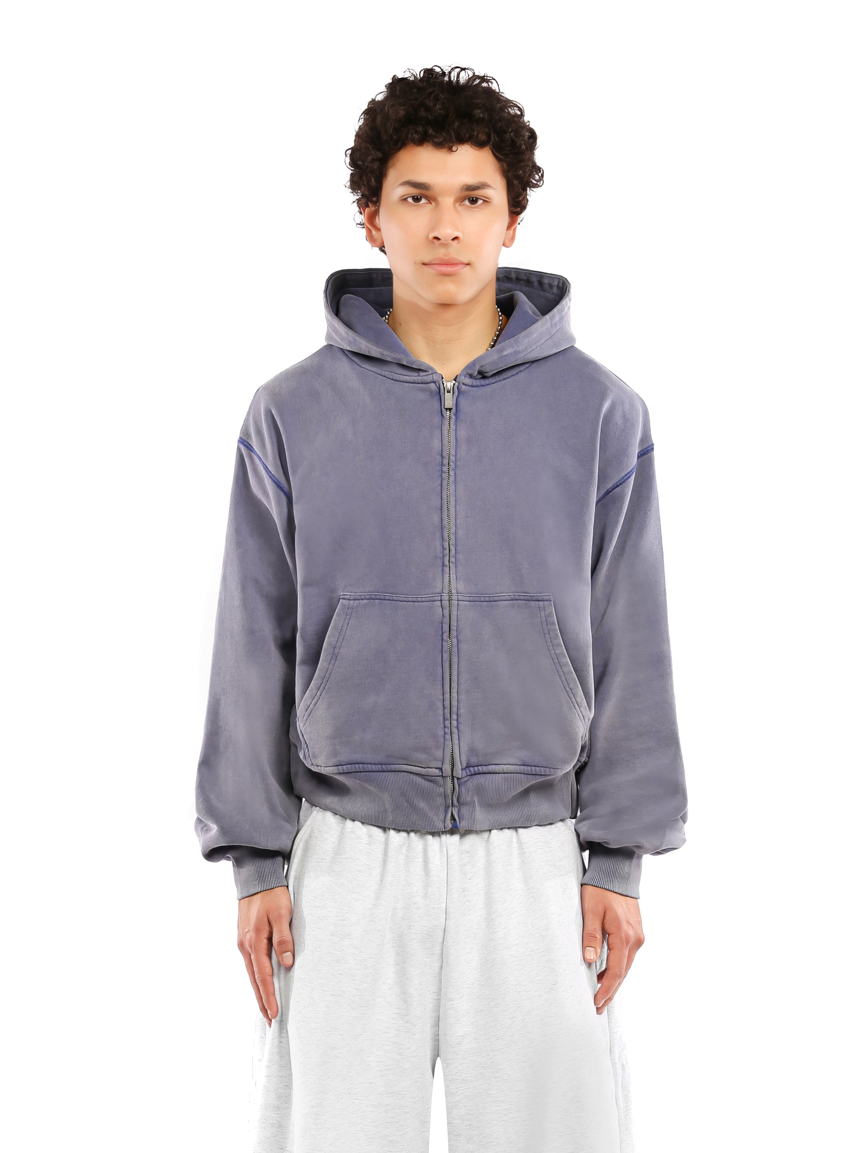 ZIP-UP HOODIE | SLATE PLUM